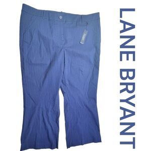 Lane Bryant Pants Sexy Stretch Women 26 SHORT Navy Pin Stripe Boot Cut The Lena